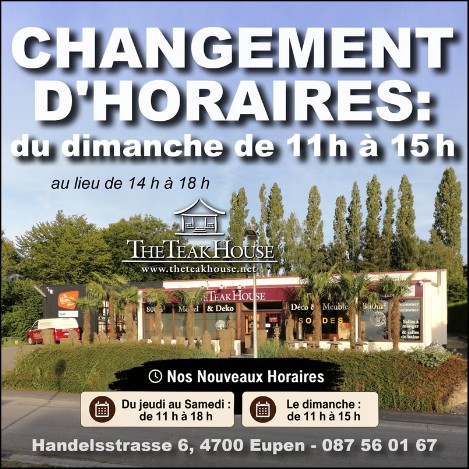 Horaire du dimanche